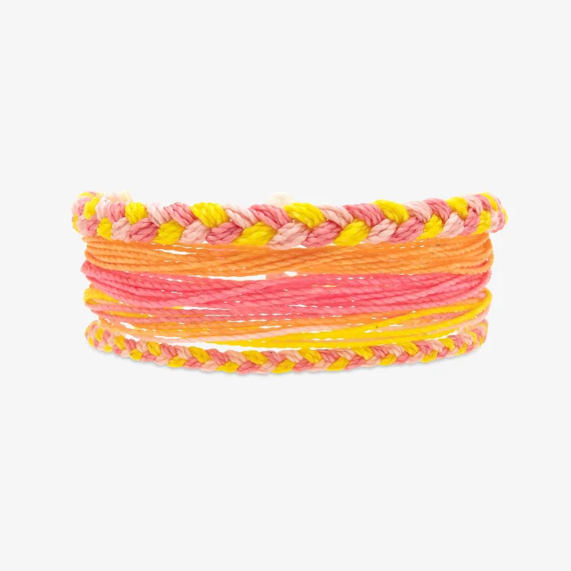 women’s leather bracelet-Blushing Lemonade Friendship 5 Pack