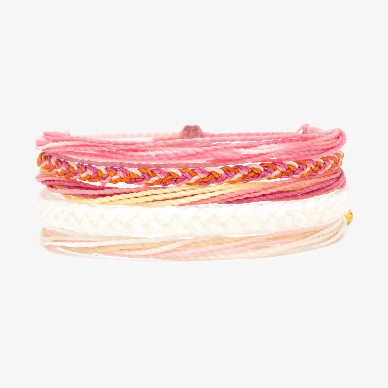 women’s custom bracelet-Strawberry Serenade Friendship 5 Pack