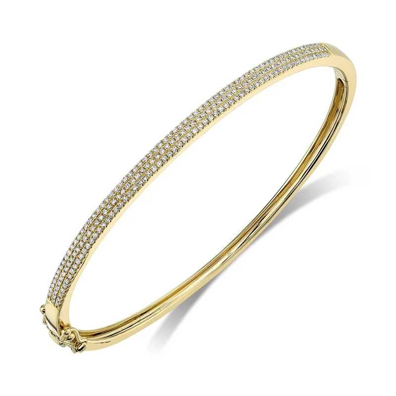 women’s gold bangle-Diamond Hinged Bangle