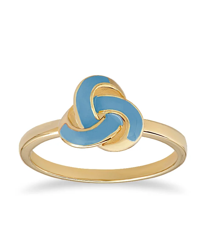 women’s rose gold wedding ring-Love Knot Ring (Turquoise)