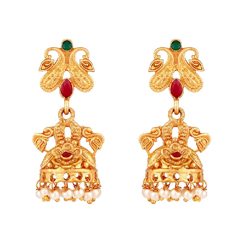 women’s dangling earrings-Shrishti Fashion Lavish Paisley Gold Plated Jhumki Earring For Women