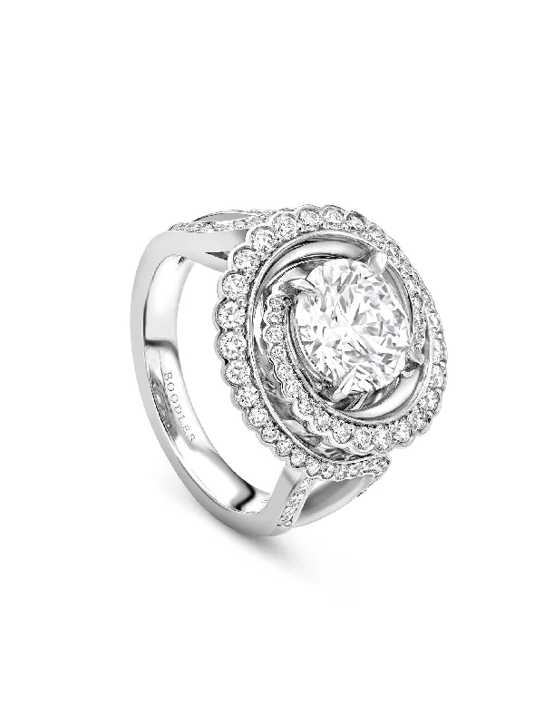 women’s sapphire ring-Monaco Diamond Platinum Ring