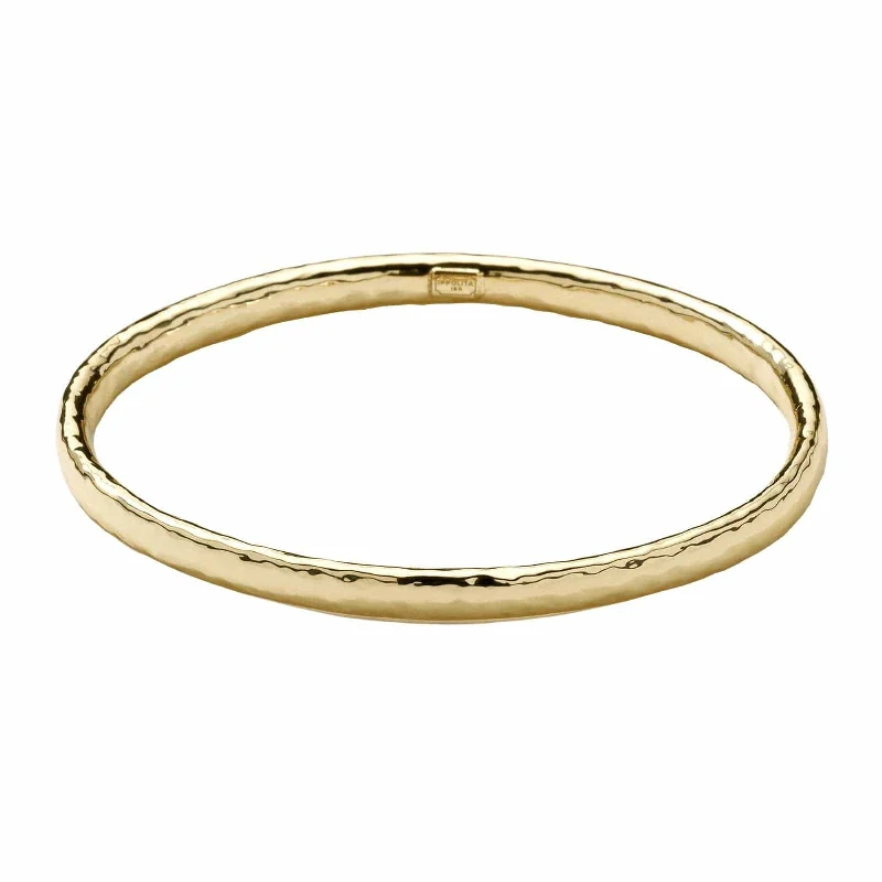 women’s boho bracelet-Hammered Flat Bangle