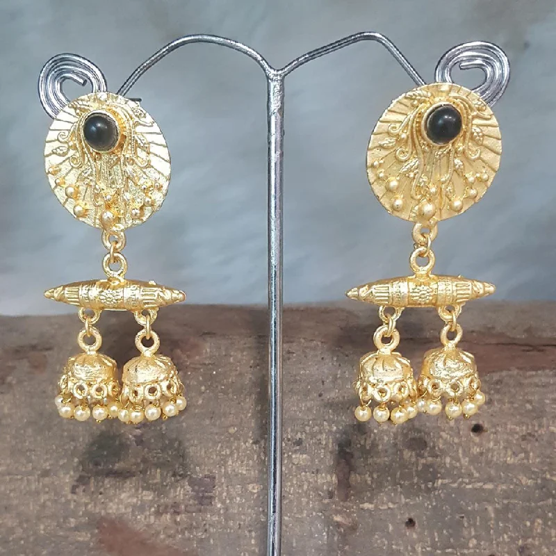 women’s handmade earrings-Shreeji Gold Plated Jhumki Earrings