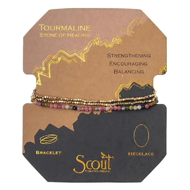 women’s multi-color bangle-Scout Curated Wears : Delicate Stone Tourmaline/Gold - Stone of Healing