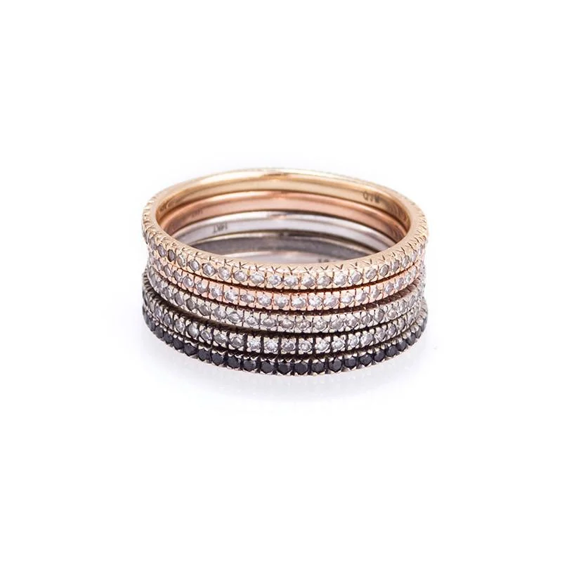 women’s signet ring-Diamond Stack Ring