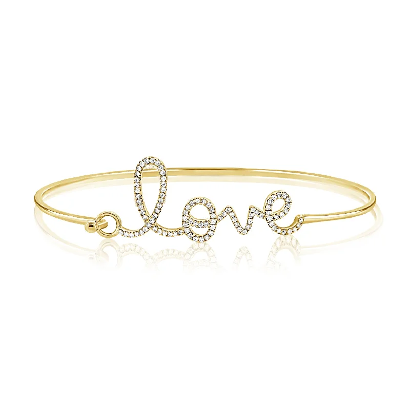 women’s stackable bangle-14K Gold Diamond Love Bangle