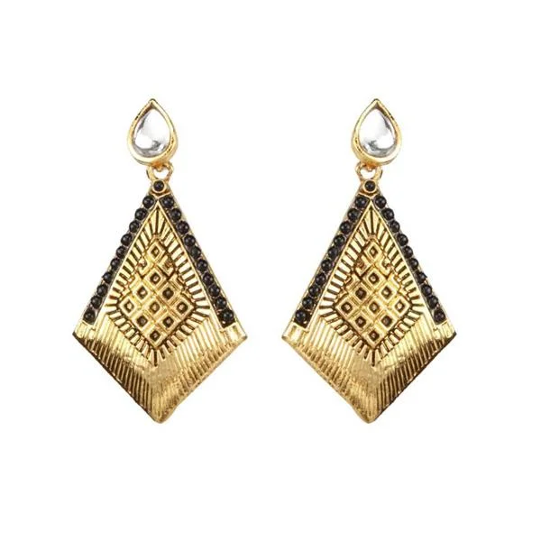 women’s hoop earrings-The99Jewel Gold Plated Stone Kundan Dangler Earrings