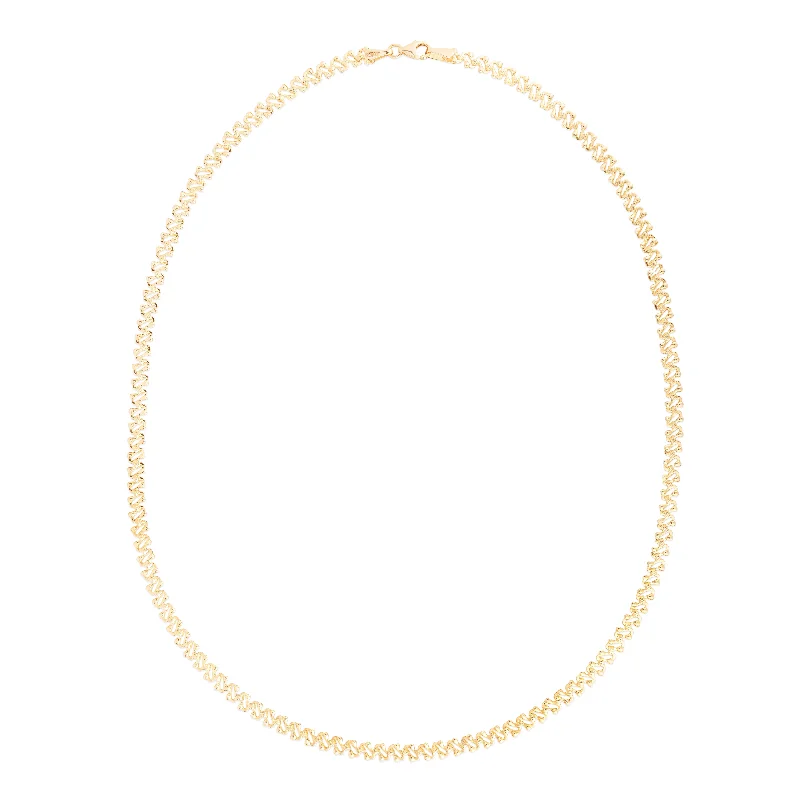 women’s pearl bracelet with gold-14K Gold Textured Fancy Chain