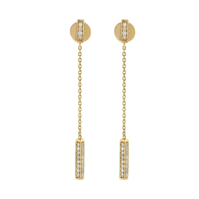 women’s diamond hoop earrings-The Barrel Long Earrings with Diamonds