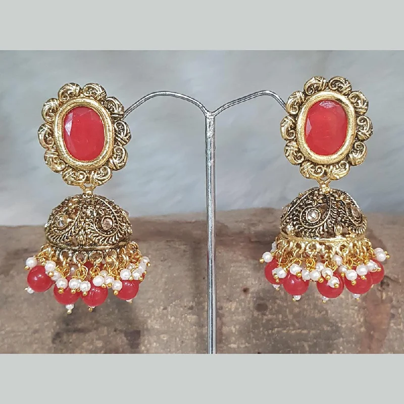 women’s yellow gold earrings-Shreeji Gold Plated Jhumki Earrings