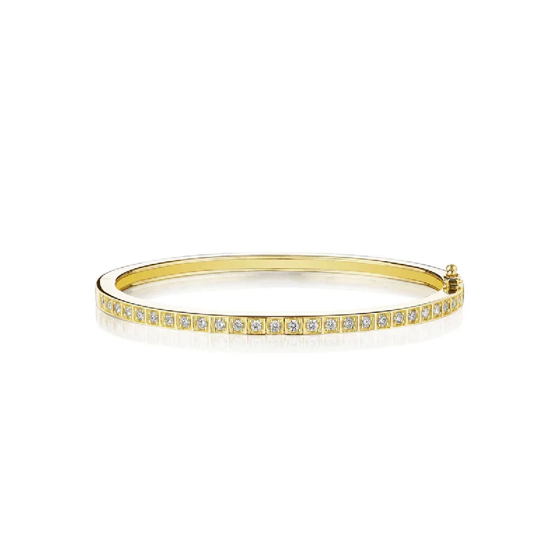 women’s vibrant bracelet-18k Yellow Gold Thin Diamond Bangle