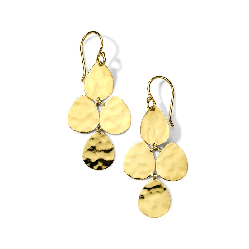 women’s zircon earrings-Small Crinkle Cascade Earrings