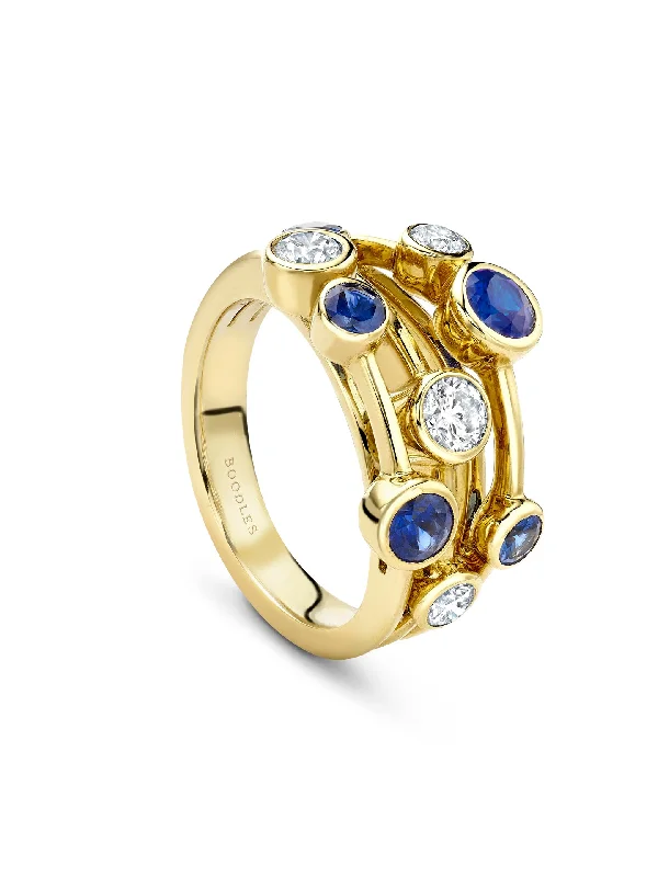 women’s high-end ring-Raindance Classic Yellow Gold Sapphire Ring