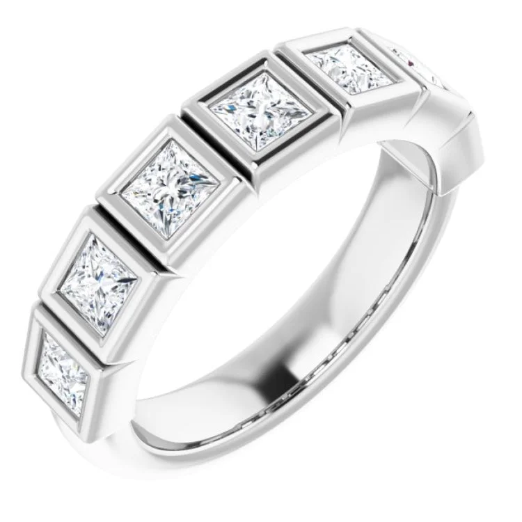 women’s wedding band ring-Platinum 1 1/8 CTW Natural Diamond Anniversary Band