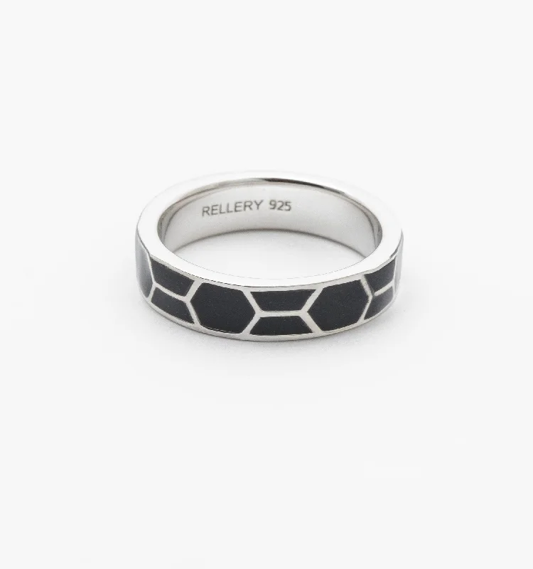 women’s eternity diamond ring-Hex Band Ring