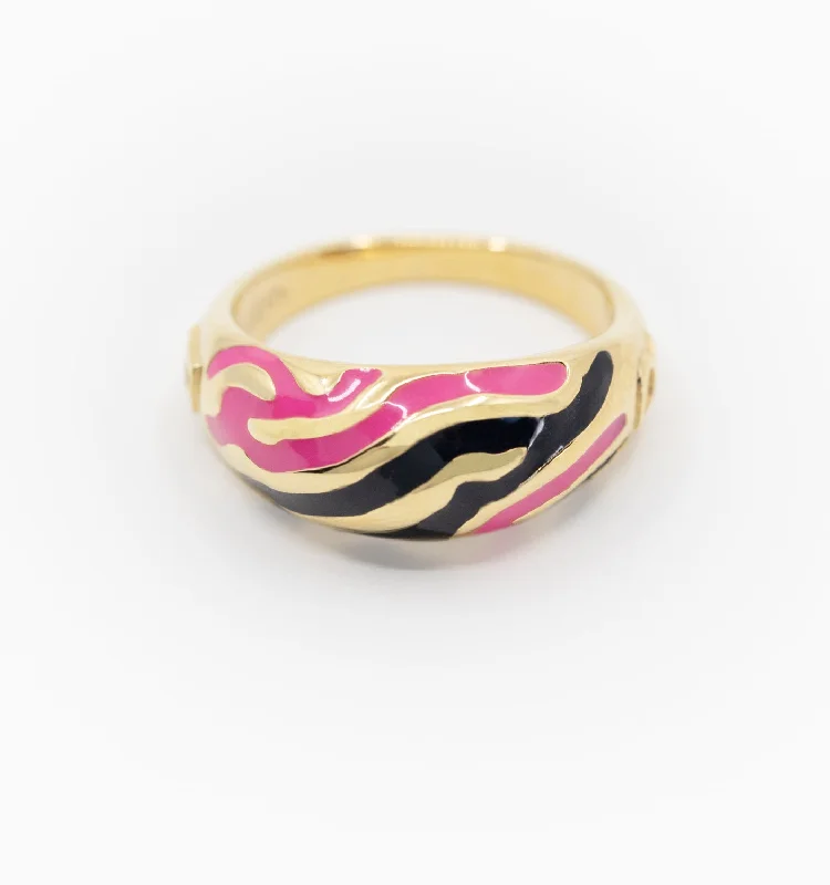 women’s fine jewelry ring-Savannah Dome Ring In Neon Pink