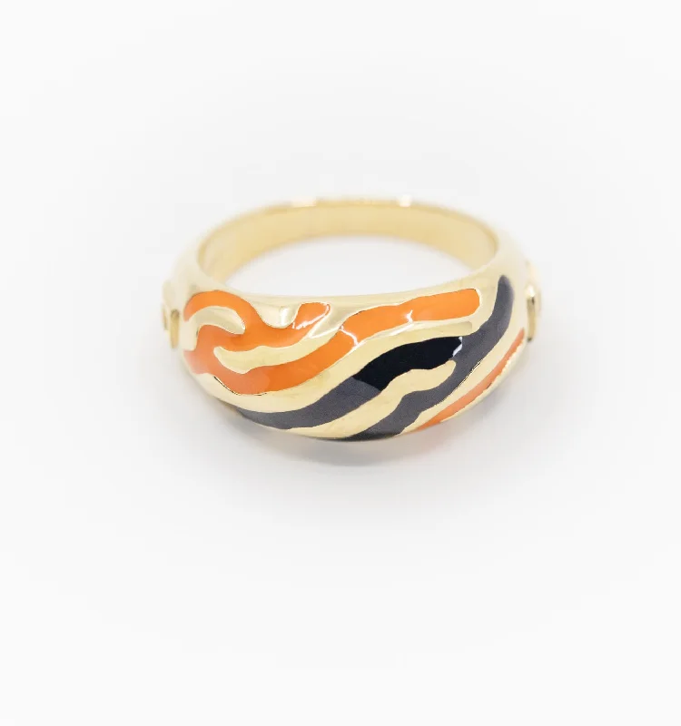 women’s luxury ring-Savannah Dome Ring In Orange