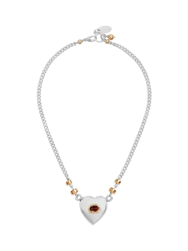 women’s art deco necklace-Jewel Heart Necklace