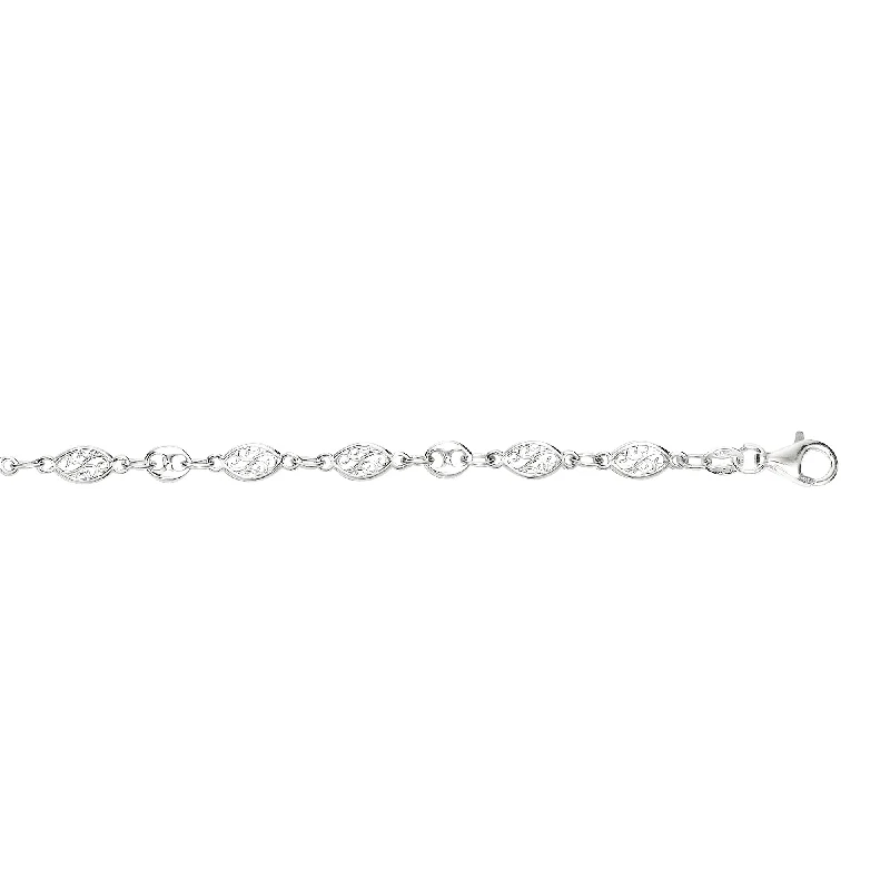 women’s antique bracelet-Silver Filagree Anklet