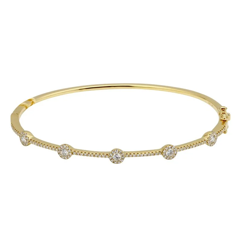 women’s bracelet set-14K Yellow Gold Diamond Halo Bangle