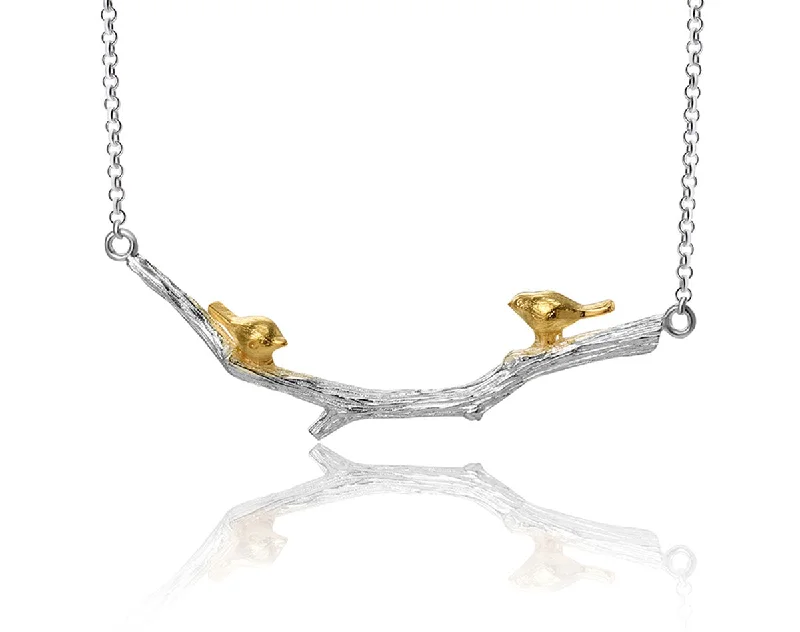 women’s angel necklace-Birds on Branch Necklace