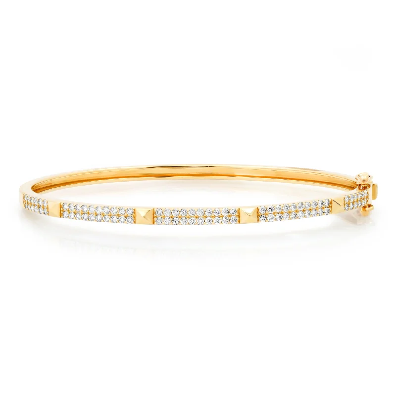 women’s wide bangle-DIAMONDS & STUDS BANGLE, 14kt GOLD