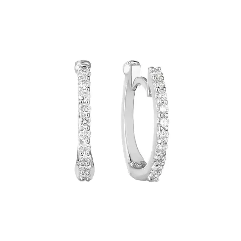 women’s chandelier earrings-Diamond Huggie Earrings