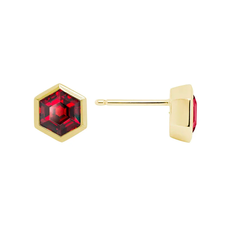 women’s dainty earrings-Garnet Stud Earrings