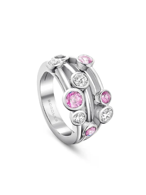 women’s minimalist ring-Raindance Classic Platinum Pink Sapphire Ring