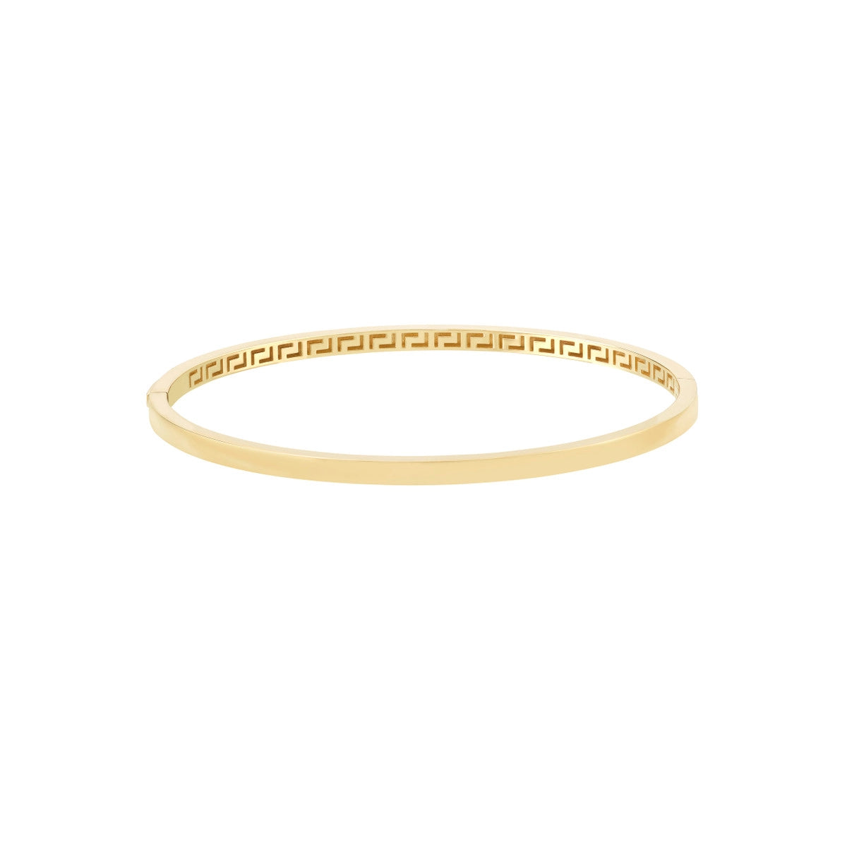 women’s gold bracelet-14K Yellow Gold Plain Square Tube Bangle