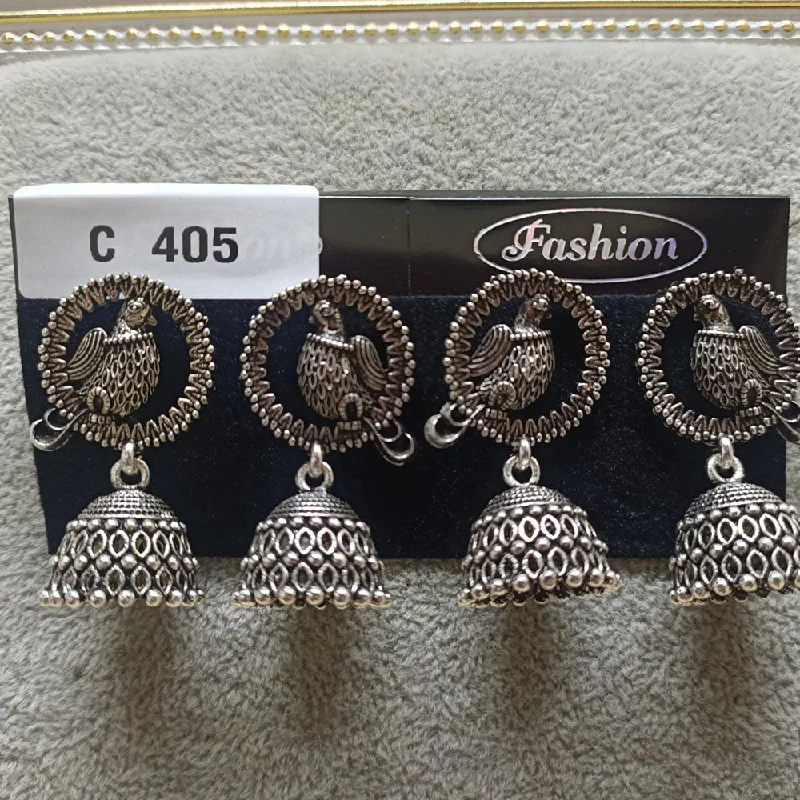 women’s classic earrings-Tahura Oxidized Plated Pack Of 24  Jhumki Earrings - TAHEAR96