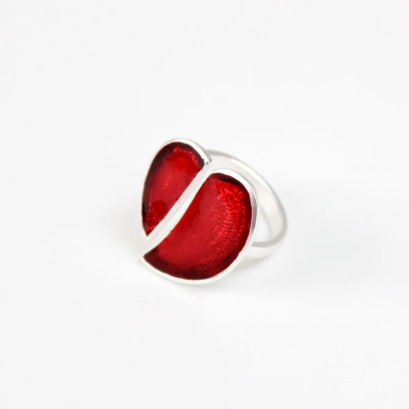 women’s gold ring-Red Heart Lea Ring