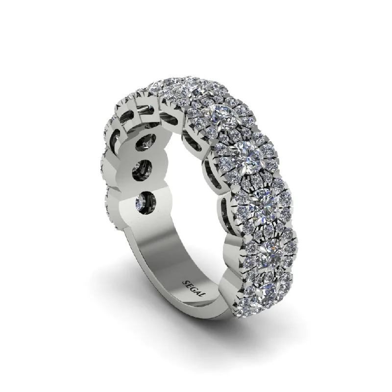 women’s three-stone engagement rings-Diamond Blossoming Love Halo Wedding Band - Annalise No. 3