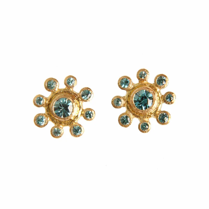 women’s cuff earrings-Blue Zircon Earrings