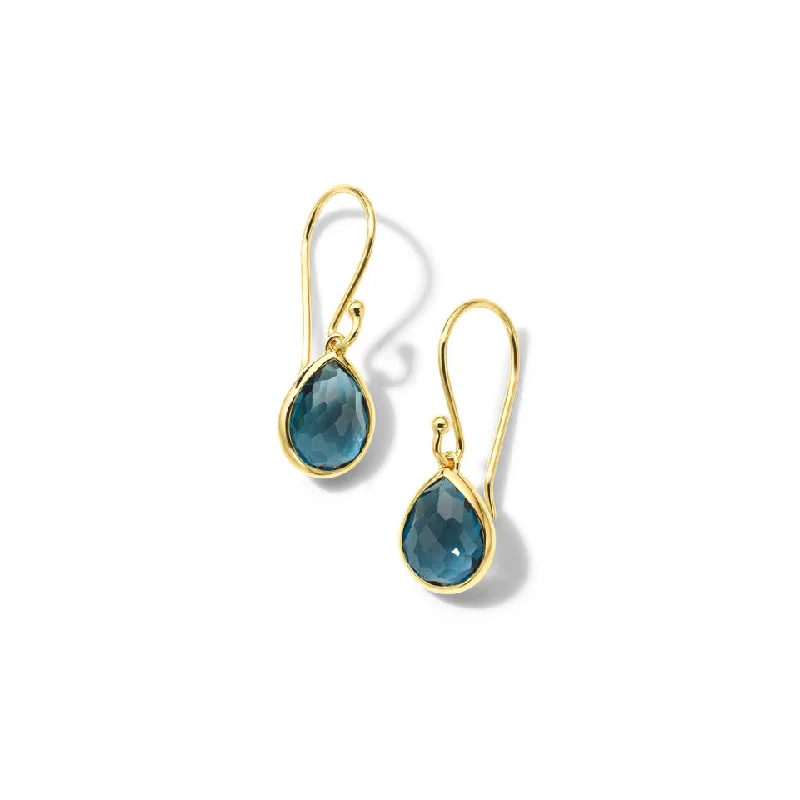 women’s luxury earrings with gemstones-London Blue Topaz Rock Candy Teeny Teardrop Earrings