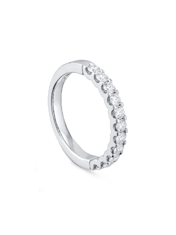 women’s emerald ring-Classic Evermore Half Hoop Platinum Eternity Ring 0.66 Carat