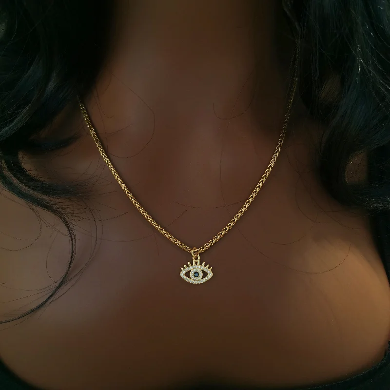 women’s fancy chain necklace-Eye Necklace