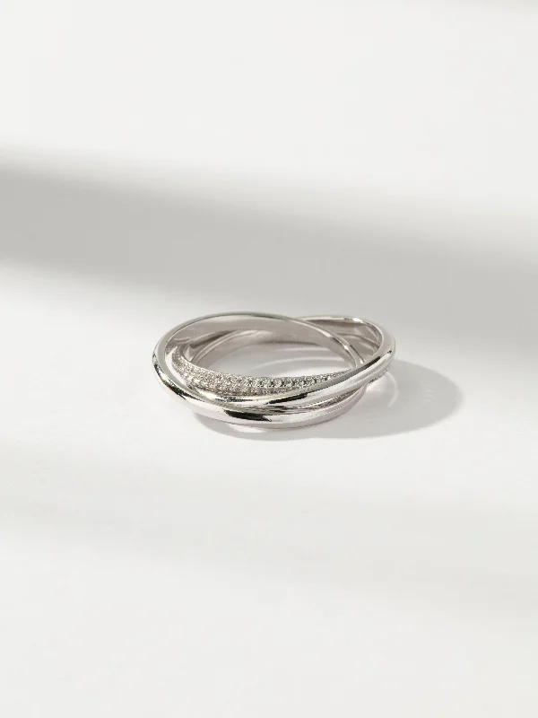 women’s pear-shaped ring-Layered Movement Ring