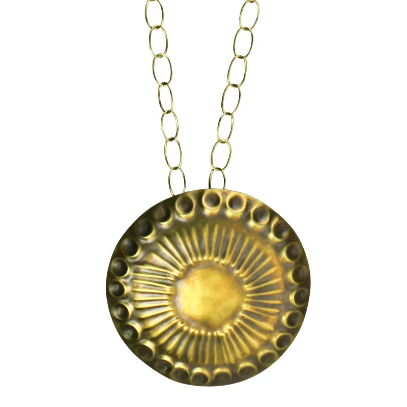 women’s delicate necklace-Obara Necklace, Brass, Round