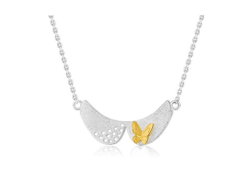 women’s infinity heart necklace-Butterfly Collar Necklace