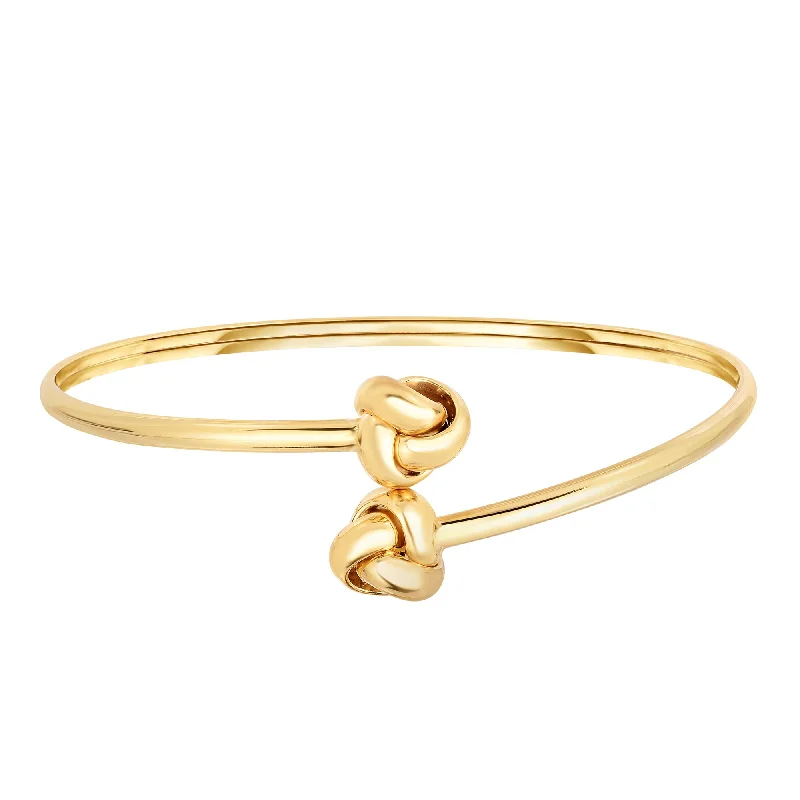 women’s ruby bracelet-14K Gold Love Knot Bangle