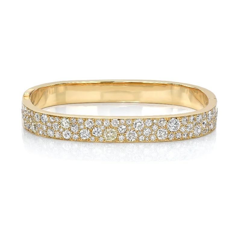 women’s solid gold bracelet-ALEX BANGLE - COBBLESTONE