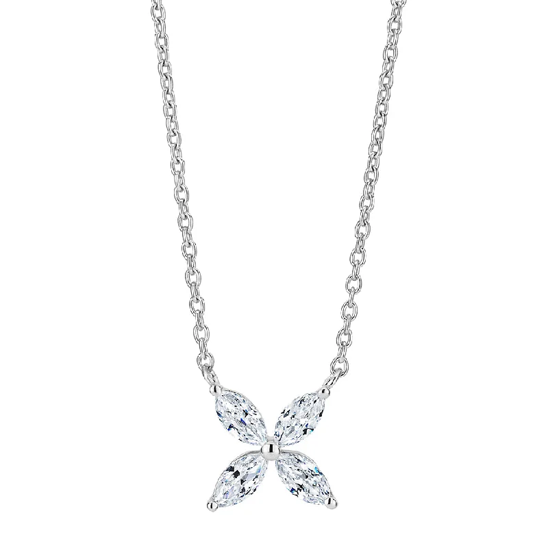 women’s charm necklace-Necklace with 0.56 carats* of diamond simulants in sterling silver