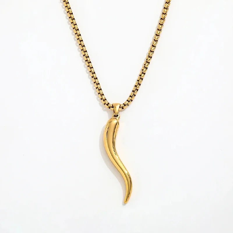 women’s coin pendant necklace-Horn Necklaces