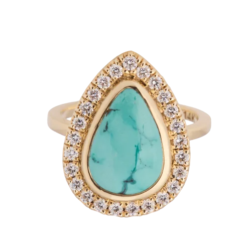 women’s cushion-cut ring-Turquoise Love Ring