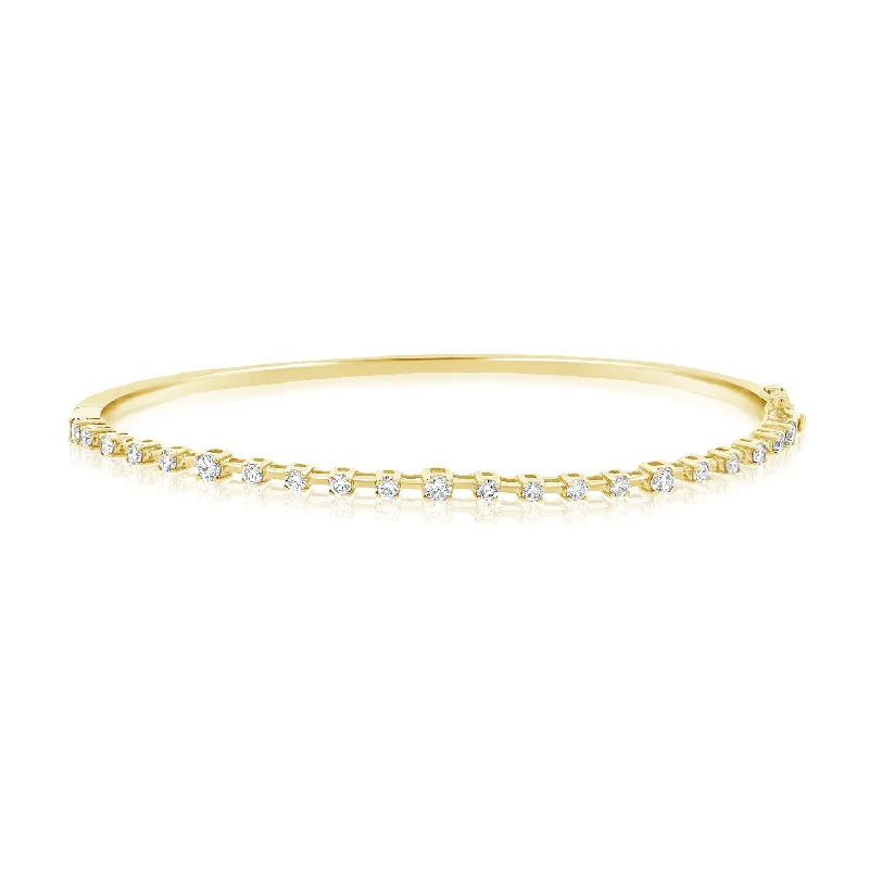 women’s multi-color bangle-Elegant 14K Gold Diamond Bangle