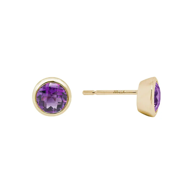 women’s art-inspired earrings-Amethyst Studs