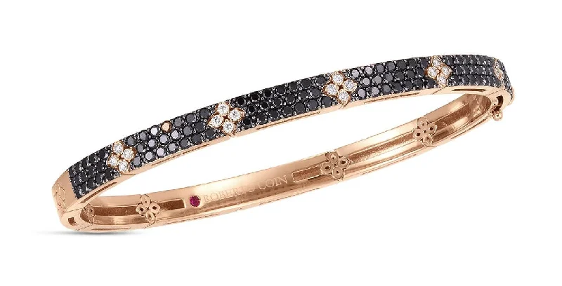 women’s leather bracelet-Black Diamond Love in Verona Bangle