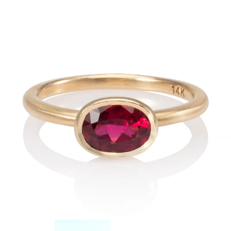 women’s sapphire ring-Charm Ruby Ring